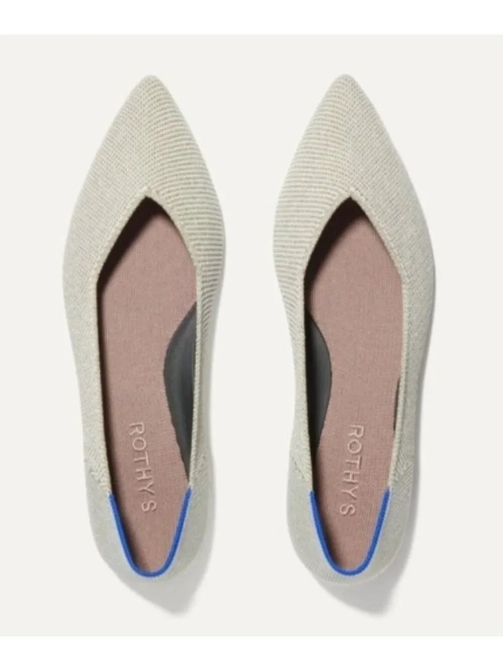 Rothy’s The Point Beige Knit Ballet Flats Women’s US 9 EU 40 Washable Shoes